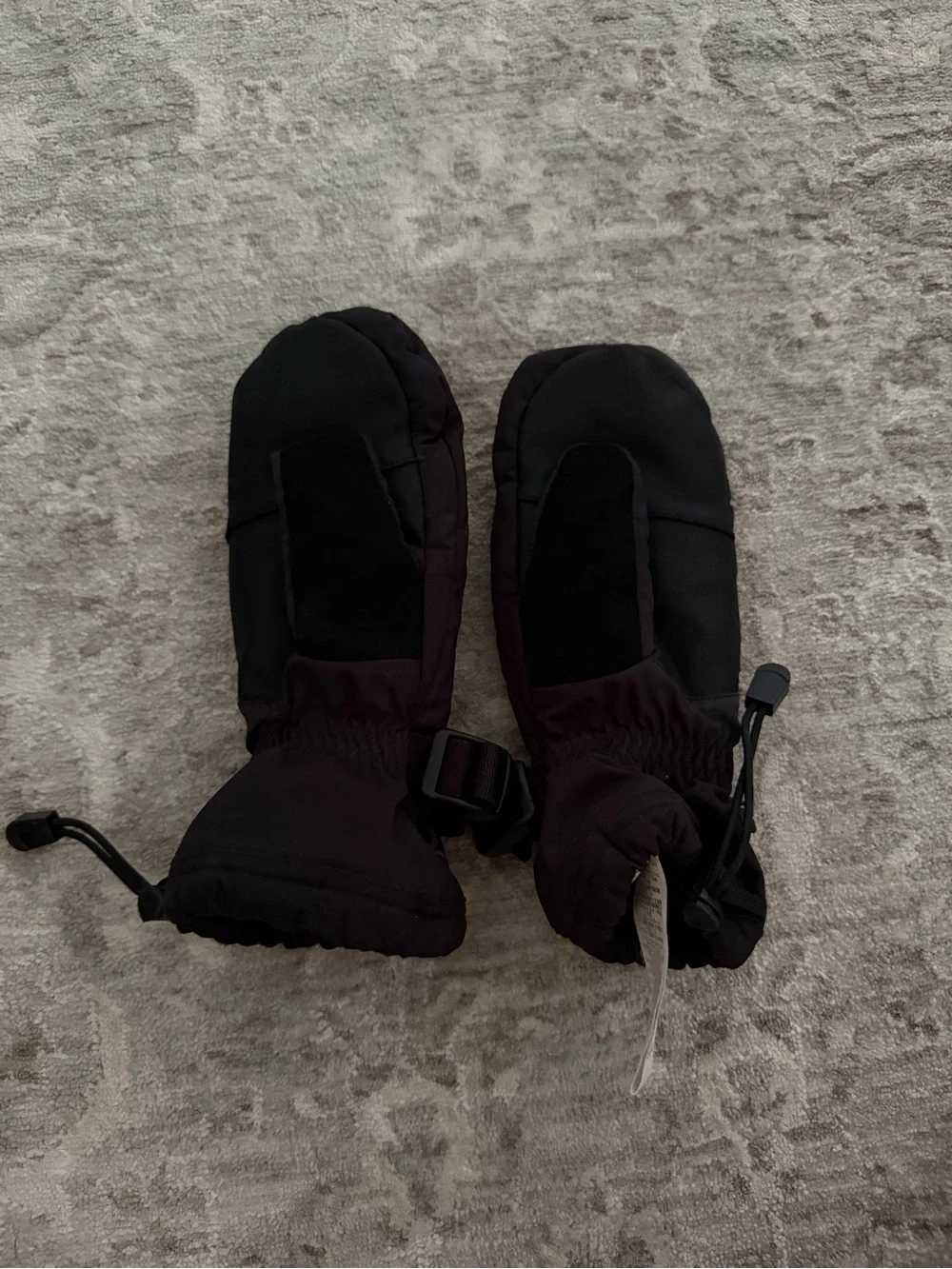 Spyder Black Kids Winter Mittens with Web Stitching